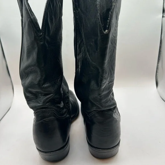 Code West women’s black Leather Cowgirl boots Toe Guard 9.5 D USA Vintage - Picture 12 of 16